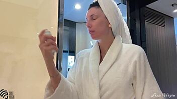 milf masturbates orgasms early morning luxury yacht public