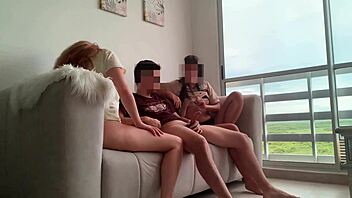 My best friend and her stepsis invite me over to share cock movie night