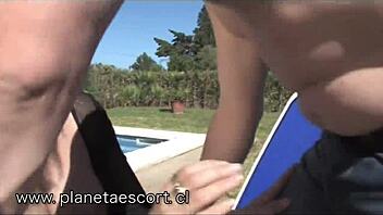 marlen doll struts her stuff in poolside pornstar casting chat
