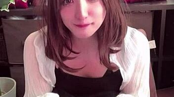 crossdressing chika teases with netted crotch in steamy solo play