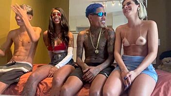 bissexual dude joins sucking latina babe thong outdoors