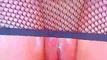 puffy teen pussy in fishnets takes bbc hardcore pounding