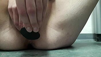 inflating her german pussy and ass full of air
