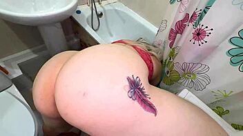 bbw milf caught in bathroom gets intense anal pounding