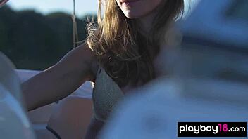 super sexy ukrainian lilii sunbathes naked stripping on boat 🌞🛥️😘