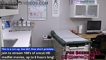 Nicole Luva tries on her doctor's fresh scrubs