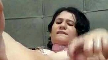 Latina teen stuffs toys in wet pussy creaming for cuckold watchers