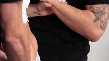 Stepbros punish wild teen stepsis with group blowbang orgy after party