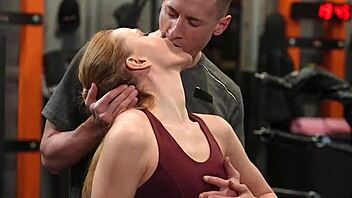 European Redhead Babe Takes Big Cock Anal in Gym