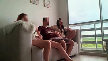 My best friend and her stepsis invite me over to share cock movie night