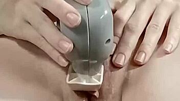 milf vibrates wet pussy contractions orgasm close up solo
