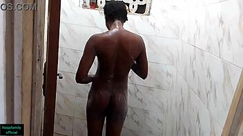 African Petite Teen Bathes in Homemade Casting Interview