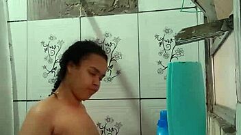hey watch this hot latina's wet pussy in steamy shower tease?