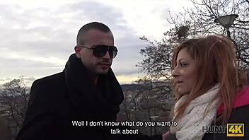 Hunt4k Pickup Man Covers Redhead's Belly with Thick Cum After Cash Fuck