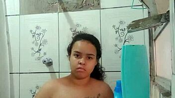 hey watch this hot latina's wet pussy in steamy shower tease?