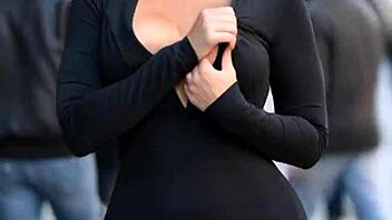 busty milfs flash massive natural tits nipples public compilation