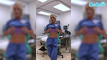 fit milf nurse masturbates wildly in hospital room