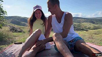 Beauty Lured into Steamy Mountain Creampie Public Fuck Exposed