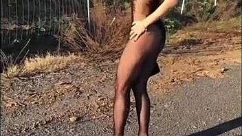 DIRTY MILF flashes SEXY with MONSTER black COCK lover