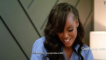 august skye sarah taylor groping huge ebony tits during pilates