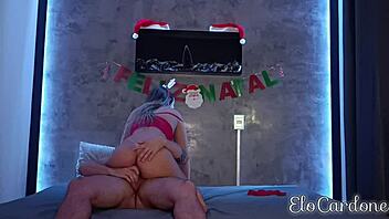 Christmas anal pounding stretches tight ass almost to tears