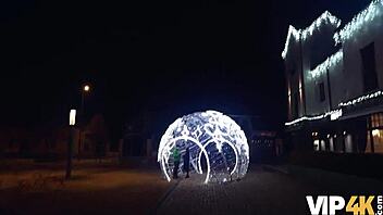 Her Christmas wish: tight pussy rides huge monster cock