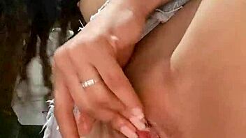 wanna watch this hot petite teen fuck her miniskirt pussy?