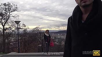 Hunt4k Pickup Man Covers Redhead's Belly with Thick Cum After Cash Fuck