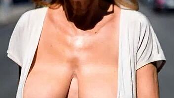 busty milfs flash massive natural tits nipples public compilation