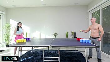 Julia James Fills Tight Pussy with Cum After Losing Strip Pong Game