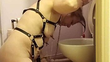 Bound Milf Slave Bent Over Toilet Takes Doggystyle Buttplug Humiliation