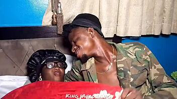 Army boyfriend fucks ebony fiancee moaning passionate toy dildo play