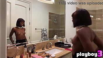 Petite Ebony Ana Foxxx Fingers Pussy in Hot Solo