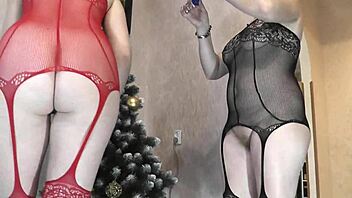 mature lesbian milf seduces bisexual teen cutie in erotic lingerie play