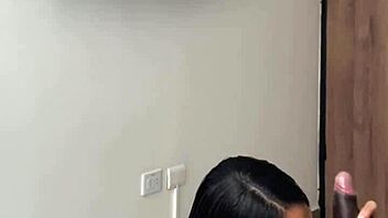 cute brunette slips into guy's room for sloppy deepthroat blowjob with amateur couple nysdel