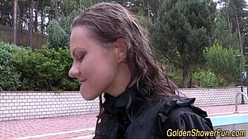 pee loving slut rides cock outdoors in hardcore fetish