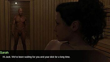 sauna lesbians dive into hot SHAVED PUSSY group play