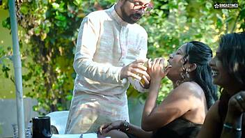 Hindi sluts gang up to fuck one guy at once