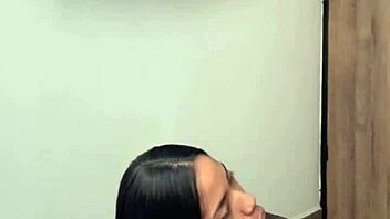 cute brunette slips into guy's room for sloppy deepthroat blowjob with amateur couple nysdel