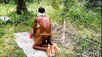 wild BIG BLACK COCK group FUCKING in african bush deepthroat doggystyle riding rough