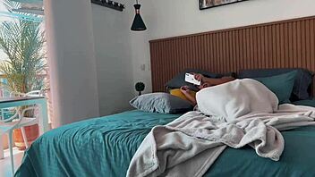 two latina sluts balcony threesome with horny american gringo in medellin