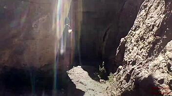 Blonde Deepthroats Monster Cock and Swallows Cum on Hiking Trail