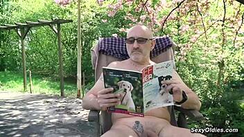 Teen teases old man into backyard outdoor pounding!