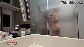 husband watches wife shower with massive bbc