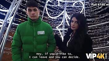 Her Christmas wish: tight pussy rides huge monster cock