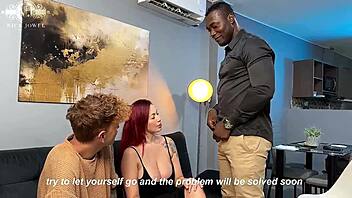 Thrilled sexologist surrenders to passionate threesome ecstasy with eager husbands