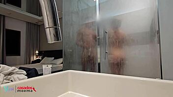 husband watches wife shower with massive bbc