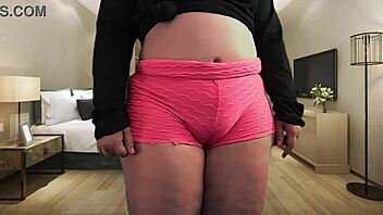 Latina stepmom's magical huge ass shakes in red thong