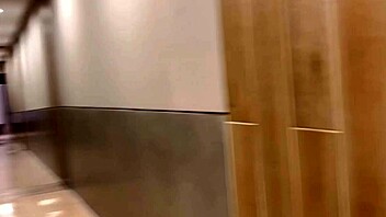 viral risky creampie with horny latina teen in public bathroom