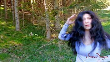 curvy milf influencer bends over for big cock doggystyle creampie lost in forest roleplay